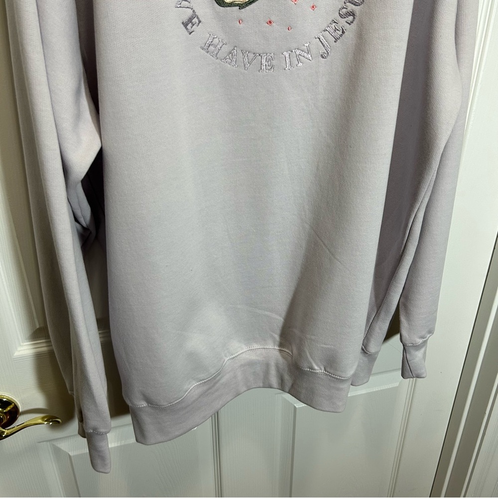 Love & Faith Pastel Purple Embroidered Detail Sweatshirt - Picture 4 of 7